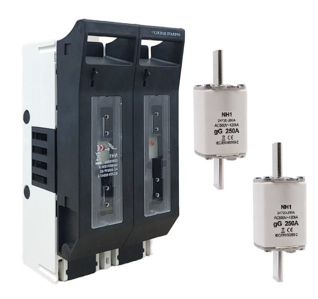 U2D Solar 2 Pole 250A Fuse and Holder