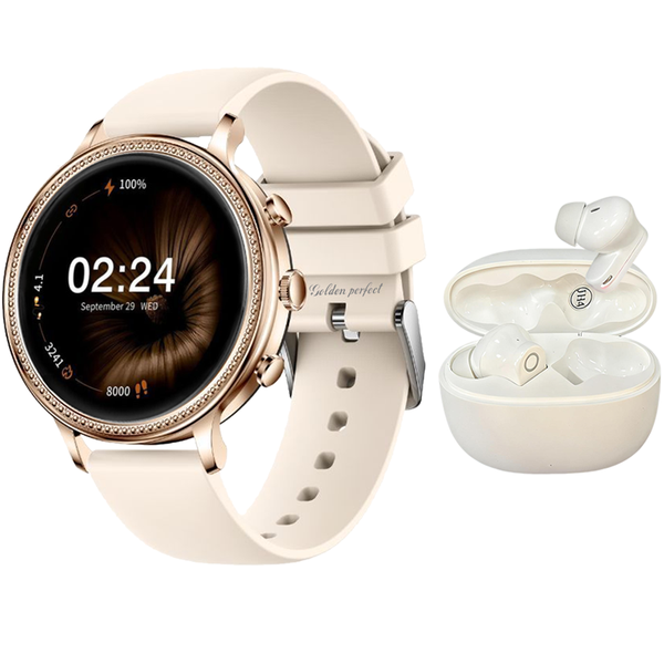 Golden Perfect Women Student Smartwatch &amp; Earbuds Combo - Style &amp; Value