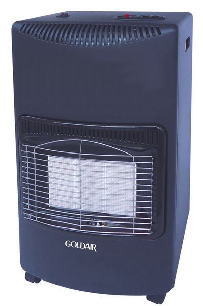 Goldair - 3 Panel Gas Heater with Regulator &amp; Wheels - Black - GGH-42BA