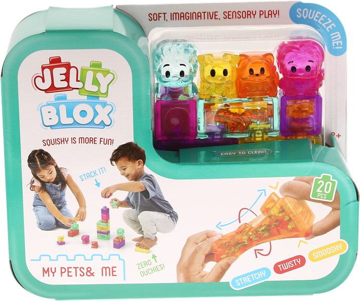 Jelly Blox 20 Piece Squishy Building Blocks My Pets and Me Set