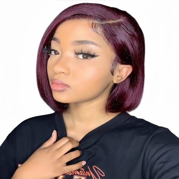 Luvée 8 inch Straight Short Bob 9JJ Maroon Wig -13x4 Lace Front