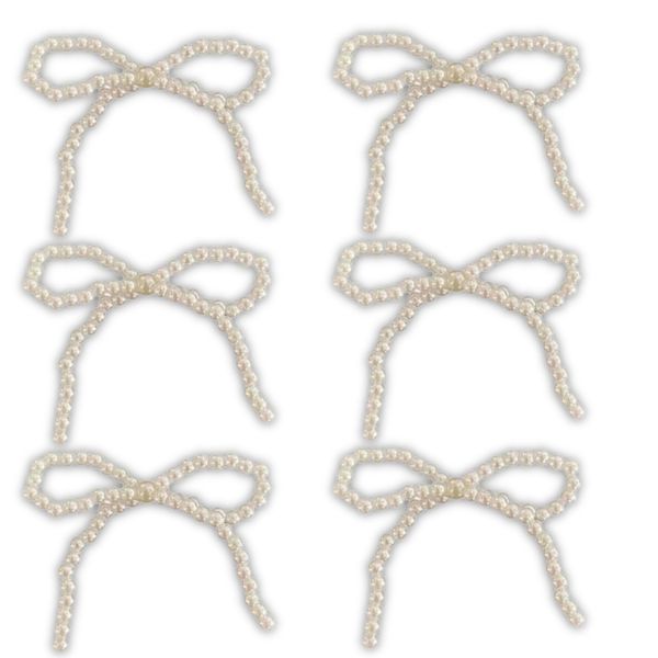 Winter Pearl Elegance Bows - 6cmx6cm