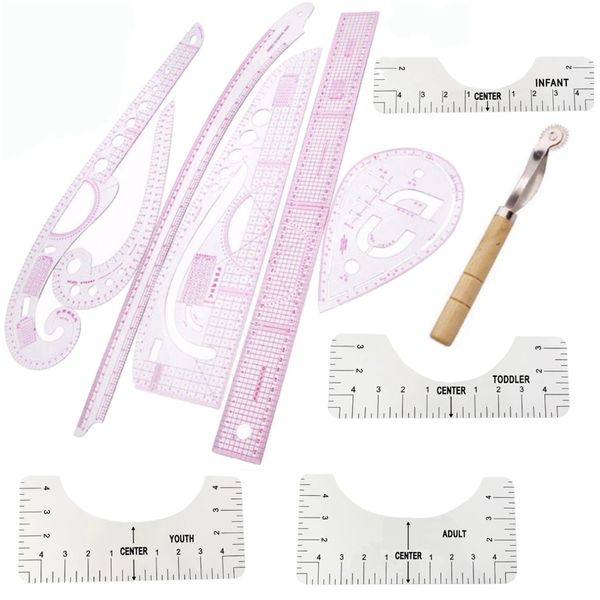 Craft 4pcs T Shirt Alignment Ruler With 6pcs Ruler Set &amp; Marking Wheel