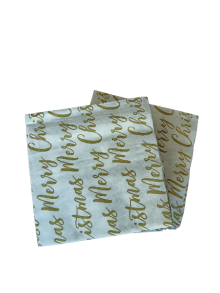2 ply Serviettes 100 Pack - Merry Christmas Gold