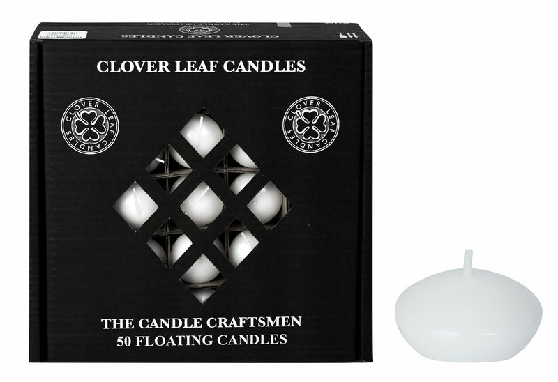 50 x Clover Leaf Candles - Floating Candles - (5x3cm) - White