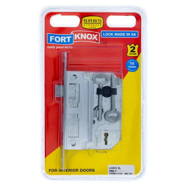 FORT KNOX Door Lock 2 Lever Lock Only Chrome Plated