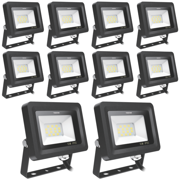 Toshiba Floodlight Outdoor IP65 10W Cool Daylight 6500K - 10 Pack
