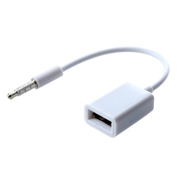 3.5mm Male AUX Audio Plug Jack To USB 2.0 Female Converter Cable Cord