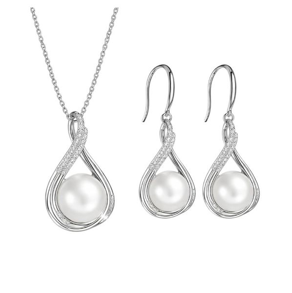1 Set Faux Pearl Decor Necklace And Drop &amp; Dangle Earrings Jewelry Set
