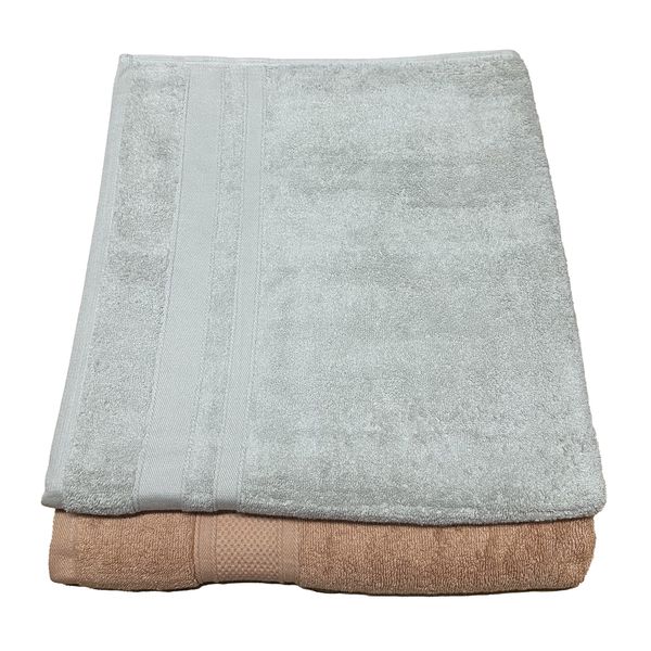 2 Pack Extra Large Bath Towel Luxury Cotton 80 x 140cm - BT14P148LGPE