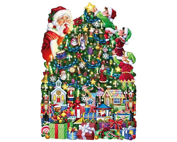 Santa's Little Helpers- 230 Piece Shaped Wooden Adult Jigsaw Puzzle