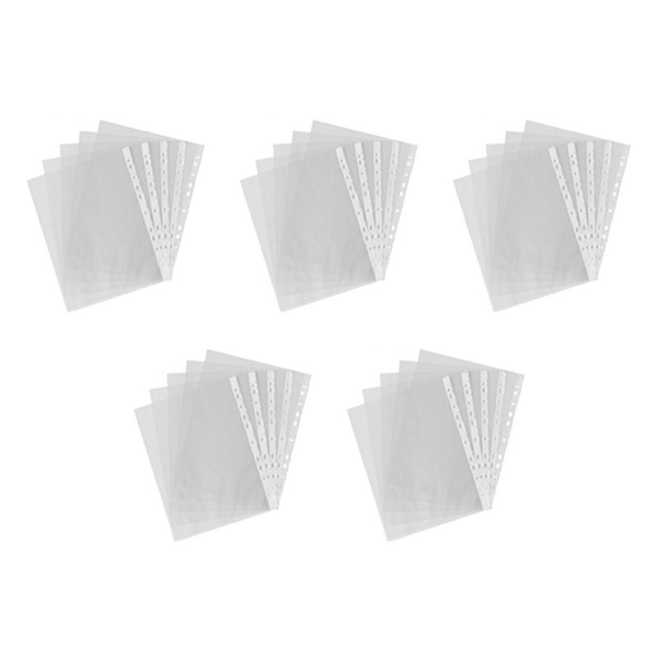 100Pcs A4 Pp Punched Filing Bag Transparent 0 03Mm
