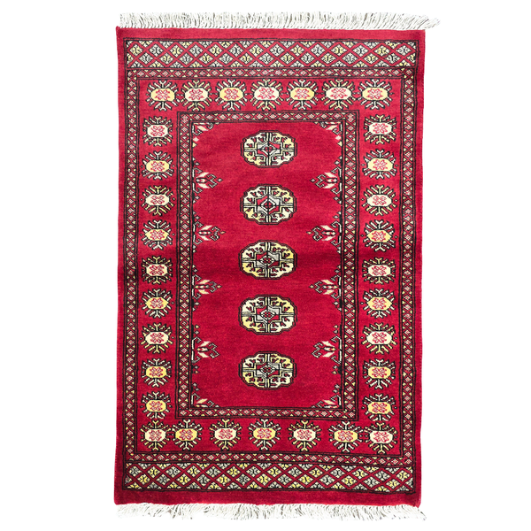 Carpet Express &amp; Decor/HandMade Bokhara Crimson/Beige Carpet - 123 x 78cm