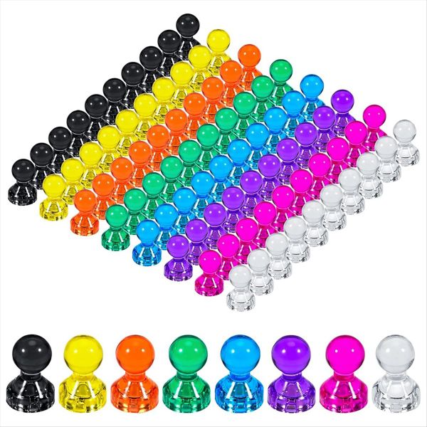 80Pcs Strong Fridge Magnets Colorful Push Pin Magnets Small Magnets