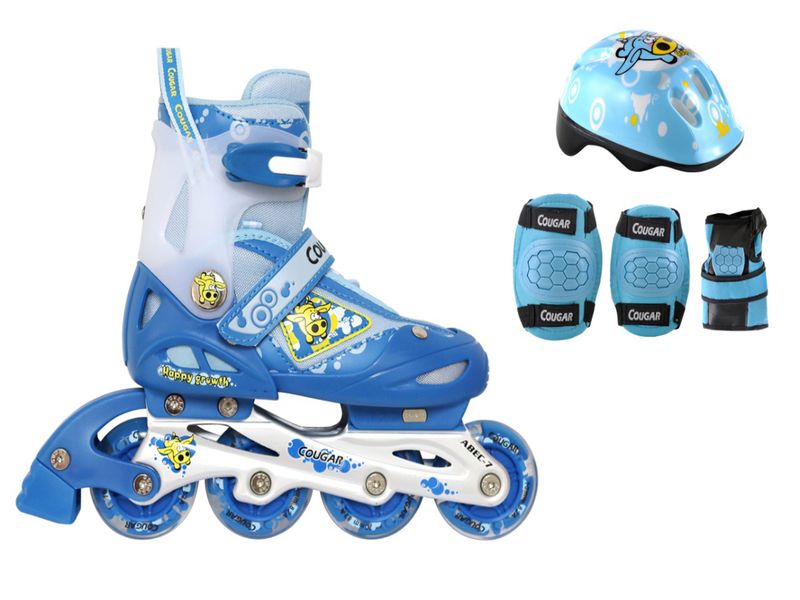 Cougar Flying Cow Inline Skates Set with 4 - Piece Protection Set