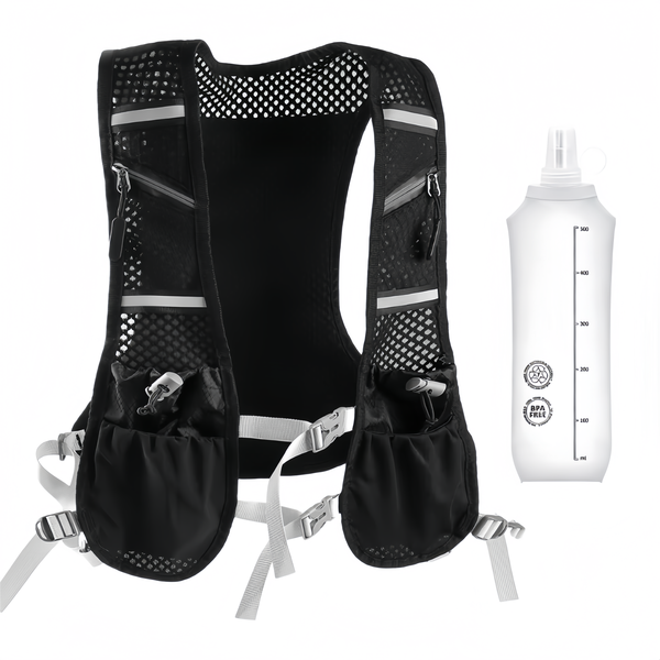 Betunich Sports Running Vest with 500ML TPU Soft Water Bottle