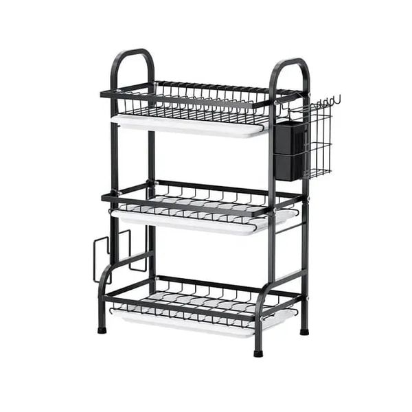 Multipurpose Plates Drying Rack 3 Tier Dish Drying Rack With Water Tray