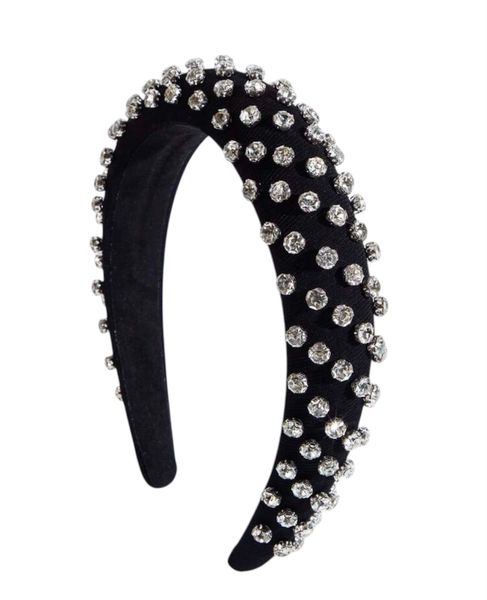 Elegant Headband - Chic Statement Hair Accessory Black Crystal-Embellished