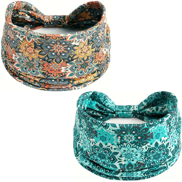 2 Pieces Headband Bohemian Style Multicolour