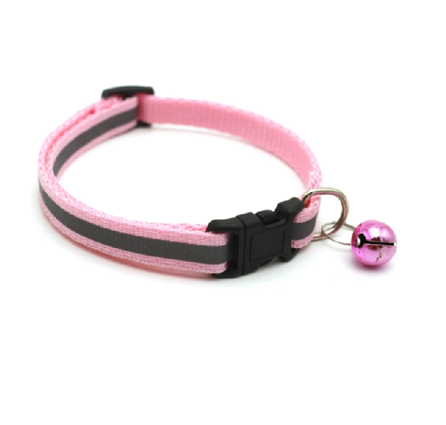 Reflective Dog Collar with Removable Bell 19-32cm Light Blue