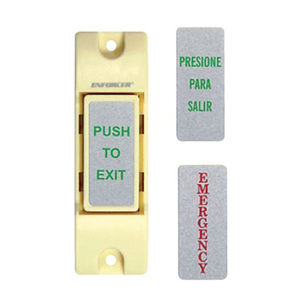 ACDC - 1A Pushbutton White C/W 3 Labels IP40