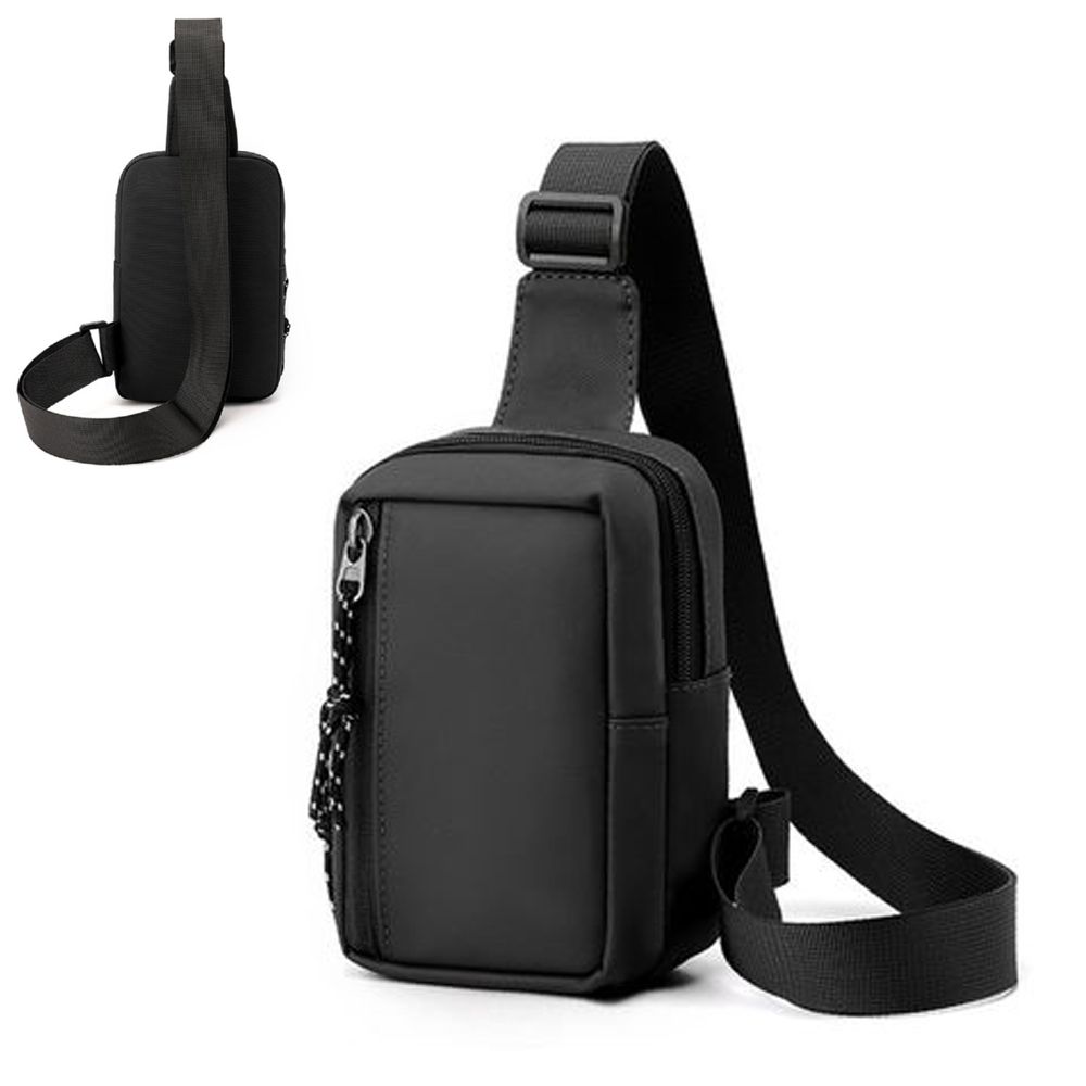 Shoulder Crossbody Bag Men Mini Sling Chest Outdoor Casual Bag Black