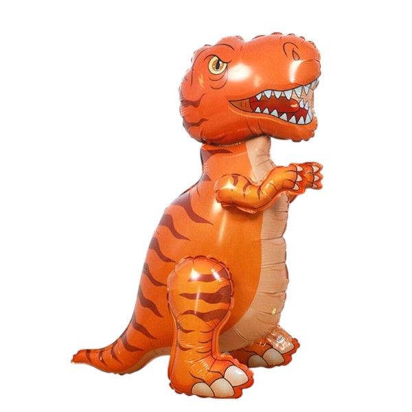 Roaring Rex Dinosaur Foil Balloon - Orange
