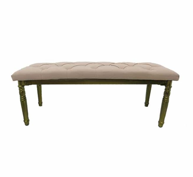 Padded Bench With Gold Legs