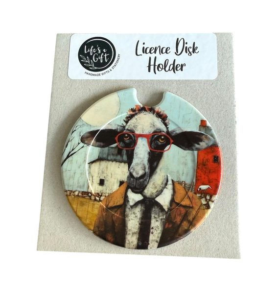 Licence Disk Holder - Professional Sheep with Suit &amp; Glasses