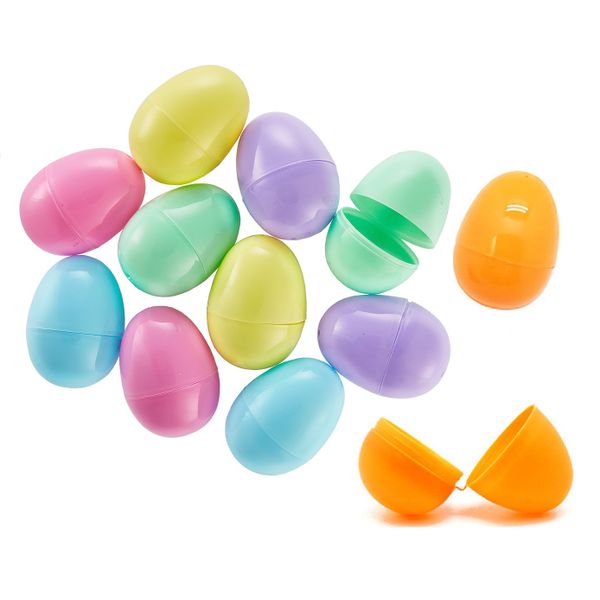 Plastic Fillable Easter Hunt Eggs (Pack of 12) 6cm Each