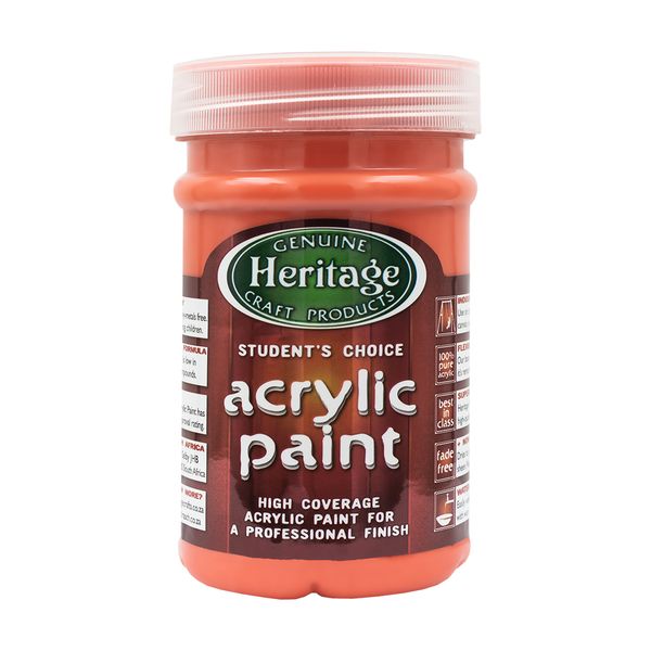 Heritage Pure Acrylic Paint 250ml - Scarlet Red