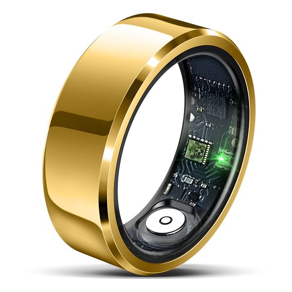 Gold Smart Ring Health Tracker Anillo Inteligente para Hombre, Health Rings