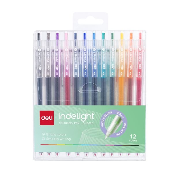Deli Color Gel Pen 0.5mm 12 colour pcs