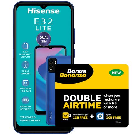 Hisense U60 Dual Sim With 15GB/50Min Telkom Sim, 50% OFF