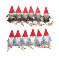 12pcs Christmas Handmade Gnome Plush Clips Decoration