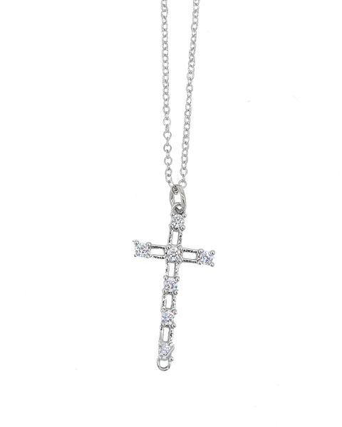 Fabulae Crystal Studded Cross Necklace, Chelsea
