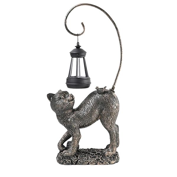 Decor Indoor &amp; Outdoor Rechargeable LED Light Cat Statue - 19cm