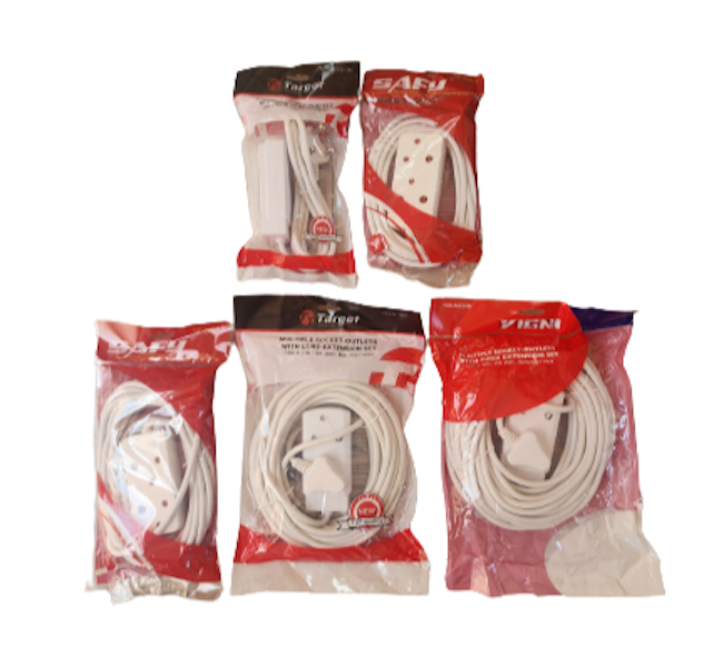 Combo Pack Of 5 Multiple Socket - Outlets With Cord Extension