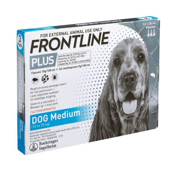 Frontline Plus Dog Medium dog (10-20KG) 3 PIP