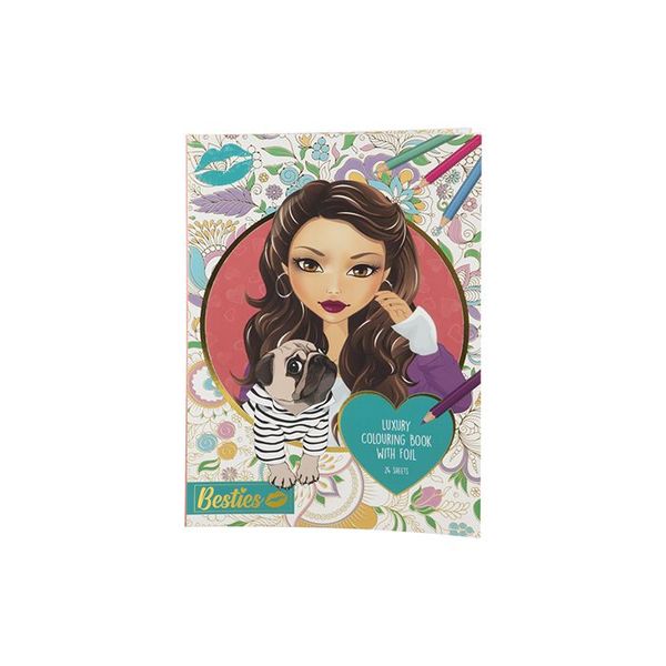 Besties Luxury Colouring Book A4 With Foil