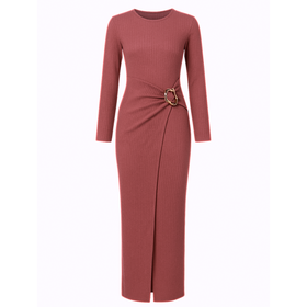 sage green dress with neck scarf Square Neck Midi Dress – Odd Muse main image 1