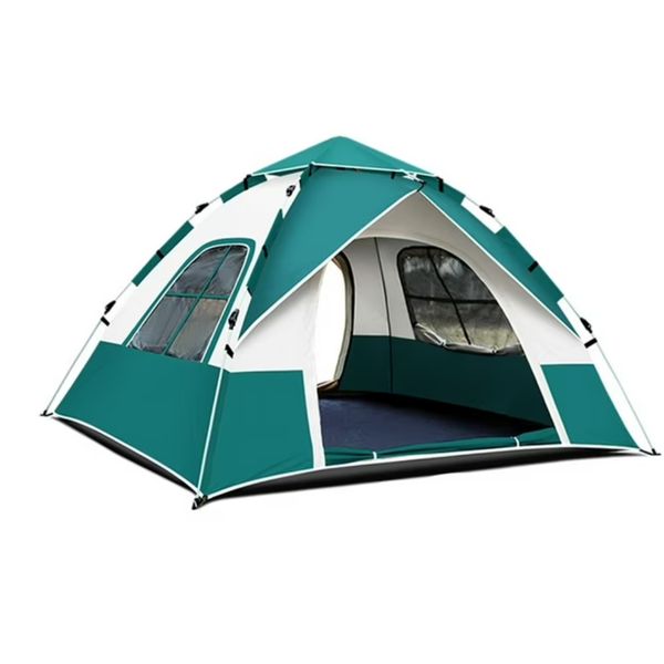 Camping Tent Oxford Fabric Breathable 3-Person Tent 200cm - Green