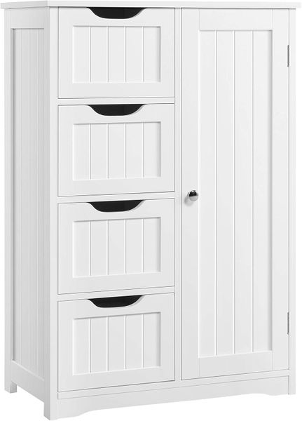 White Storage Cabinets with 4 Drawer Storage Office Bathroom Cabinet