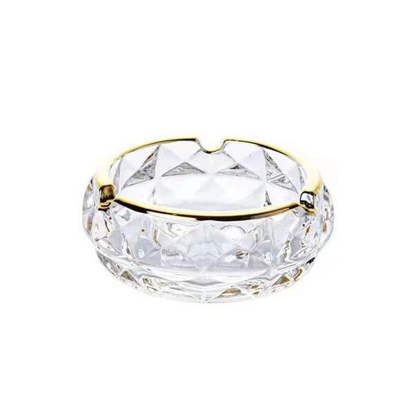 Classy Glass &amp; Gold Trimming Ash Tray