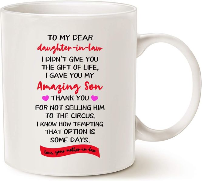 Daughter-In-Law-Father's Day-Valentines-Mother's Day-Christmas Mug
