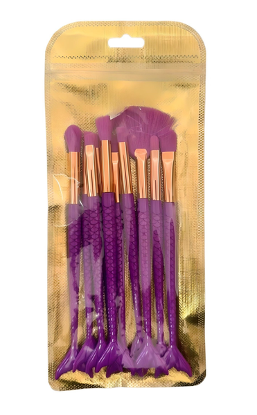 10 Piece Makeup Brush - Mermaid Tail Makeup Brushes