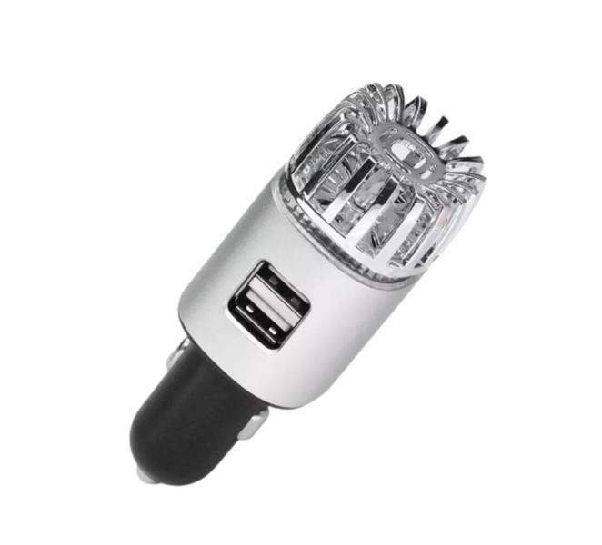 2-in-1 Air Purifier &amp; Car Charger Dual USB Ports For Vehicles Black/Silver