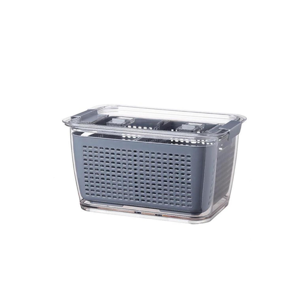 2-in-1 Fruit and Veg Compartment Drainer Storage Basket