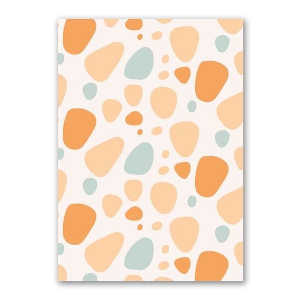 Orange and Blue Spots Canvas Abstract Wall Art