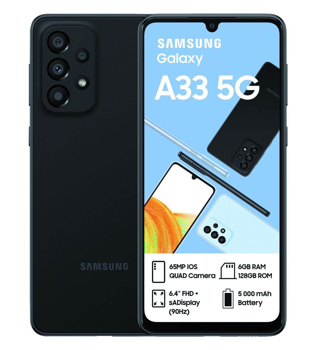 Samsung Galaxy A33 5G - 128GB Dual Sim - Awesome Black - Refurbished